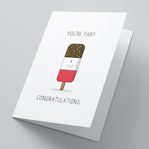 Tu es Fab ! Carte de félicitations personnalisée drôle, carte de résultat d’examen, examens de félicitations, carte bien faite, carte d’examen drôle
