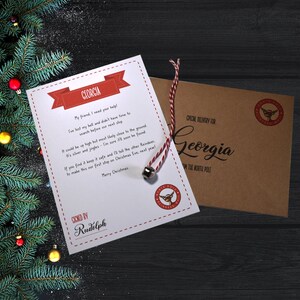 Rudolph Fehlende Glocke Zertifikat Kartendruck, personalisierter Rudolph Brief, Weihnachts-Nice List-Zertifikat, Weihnachtsmann-Nice List, Rudolph fehlt