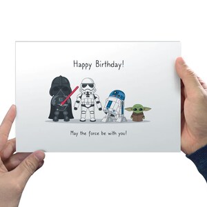 Personligt Star Wars-födelsedagskort, Baby Yoda, Stormtrooper, Darth Vader, Boba Fett, Personligt kort, Star Wars-födelsedagskort bild 3