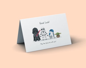 Star Wars Bonne chance ! Carte de départ, Nouvelle carte d’emploi, Carte d’adieu, Carte de blague, Carte de départ drôle, Carte de bonne chance drôle, Nouvelle carte d’emploi félicitations