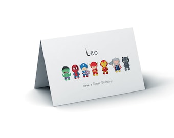 Superhero Personalised Birthday Card, Boys Birthday Card, Girls Birthday Card, Superhero Card, Personalised Card, Card for Son