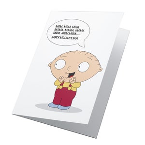 MAM,MOMA,MUM! Personalisierte Muttertagskarte, Mama-Karte, Karte für Mama, Stewie Griffin Mutter-Tageskarte, Liebesmama, Family Guy Karte