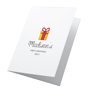 Tarjeta de Navidad Baby First, Tarjeta de Navidad Personalizada para Recién Nacidos, Tarjeta de Navidad para Bebé Nuevo, Primera Navidad del Nieto