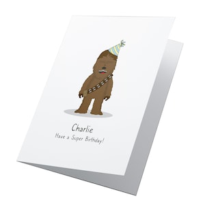 Chewbacca Star Wars Personalised Birthday Card, Any Age Birthday Card, Star Wars Birthday Card