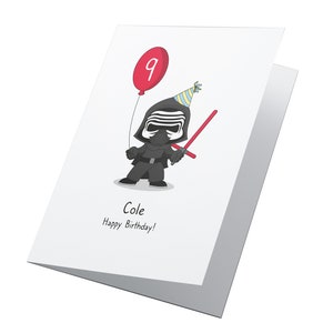 Carte d’anniversaire personnalisée Star Wars, Carte personnalisée Kylo Ren, Carte d’anniversaire Star Wars