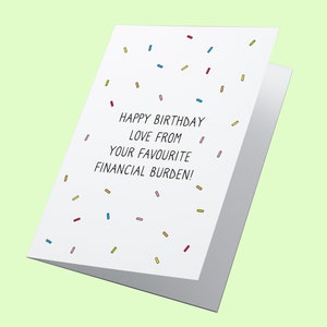 ¡Carga financiera! Tarjeta de cumpleaños divertida, feliz cumpleaños, tarjeta para él, tarjeta para ella, tarjeta de amigo, tarjeta divertida, tarjeta de cumpleaños feliz