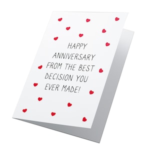 La decisione migliore! Biglietto di anniversario, fidanzato, fidanzata, marito, moglie, partner, biglietto di anniversario divertente, con amore, biglietto d'amore