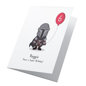 Carte d’anniversaire personnalisée Star Wars, Carte personnalisée Mandalorian, Carte d’anniversaire Star Wars, Carte d’anniversaire Mandalorian