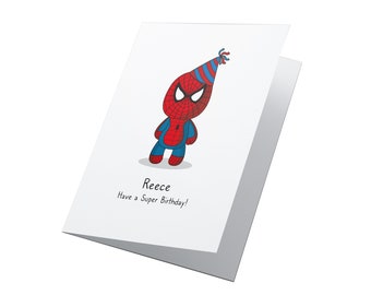 Personalised Superhero Birthday Card, Boys Birthday Card, Girls Birthday Card, Superhero Card, Personalised Card