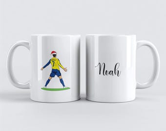 Cristiano Ronaldo 11oz Personalised Kids CR7 Mug, Kids Christmas Mug, Personalised Kids Mug, Stocking Stuffer Gift, Ronaldo Christmas