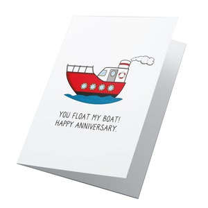 ¡Tú haces flotar mi barco! Tarjeta de Aniversario, Tarjeta de Feliz Aniversario, Tarjeta de Aniversario Marido, Tarjeta de Aniversario Esposa, Tarjeta de Aniversario Prometido