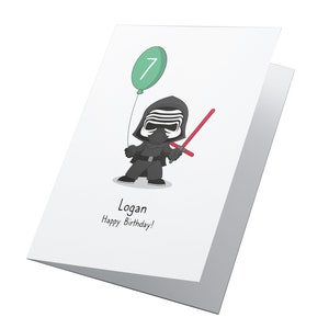 Carte d’anniversaire personnalisée Star Wars, Carte personnalisée Kylo Ren, Carte d’anniversaire Star Wars
