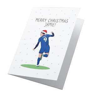 Noël personnalisé Jamie Vardy ! Carte de Noël Jamie Vardy personnalisée, carte de Noël de Leicester City