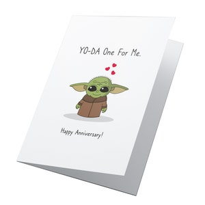YO-DA Uno para mí! Tarjeta de aniversario, Tarjeta de aniversario personalizada de Star Wars, Tarjeta de Star Wars, Tarjeta de aniversario de Star Wars