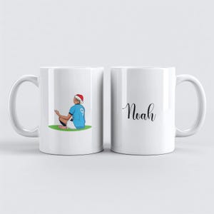 Erling Haaland 11oz gepersonaliseerde Manchester City-mok voor kinderen, kerstmok voor kinderen, gepersonaliseerde kindermok, kousvullercadeau, Haaland-cadeau