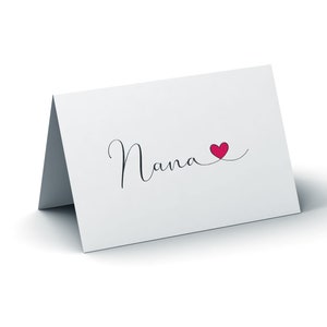 NANA Cœur! Carte personnalisée pour la fête des mères, carte nana, carte pour nana, fête des mères, carte de fête des mères, Love Nana, carte step mum