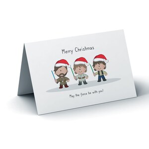 Biglietto di Natale personalizzato Star Wars Jedi, Natale Star Wars, Buon Natale, Biglietto di Natale per bambini, Biglietto di Natale Jedi, Star Wars