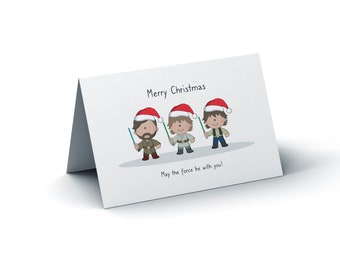 Star Wars Jedi Personalised Christmas Card, Star Wars Christmas, Merry Christmas, Childrens Christmas Card, Jedi Christmas Card, Star Wars