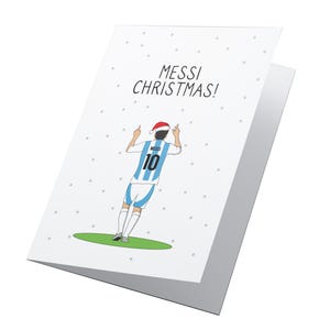 Lionel Messi! Cartão de Natal personalizado Messi, Cartão de Natal Messi, Cartão de Natal Lionel Messi