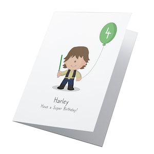 Han Solo Star Wars Personalised Birthday Card, Any Age Birthday Card, Star Wars Birthday Card