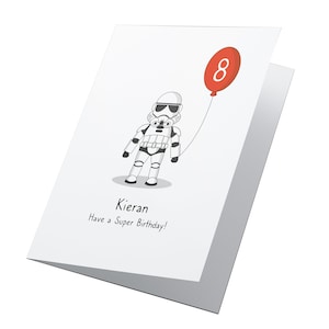 Cartão de aniversário personalizado Storm Trooper Star Wars, cartão de aniversário para qualquer idade, cartão de aniversário Star Wars