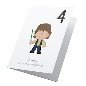 Han Solo Star Wars Personalised Birthday Card, Any Age Birthday Card, Star Wars Birthday Card