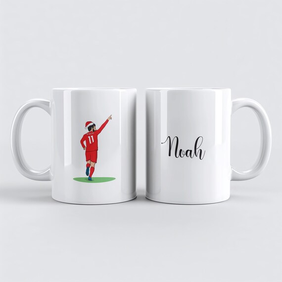 Mohamed Salah 11oz Personalised Kids Liverpool Mug, Kids Christmas Mug, Personalised Kids Mug, Stocking Stuffer Gift, Liverpool Gift