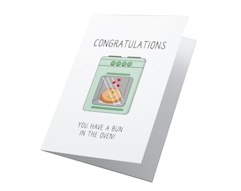 Bun In The Oven, New Parent Card, Pregnancy Card, Funny Pregnancy Card, Personalised Card, Baby Card, New Arrival, Newborn Card