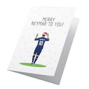 Merry Neymar To You! Personalised Neymar Christmas Christmas Card, Neymar Jr Christmas Card, Neymar Card