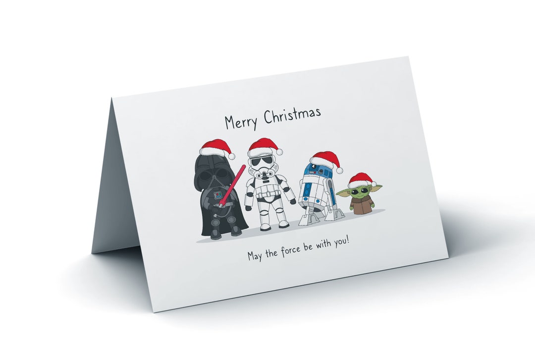 Star Wars Personalised Christmas Card, Star Wars Christmas, Merry ...