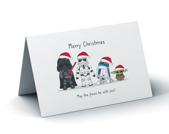 Star Wars Personalised Christmas Card, Star Wars Christmas, Merry Christmas, Childrens Christmas Card, Merry Xmas, Xmas Card, Star Wars