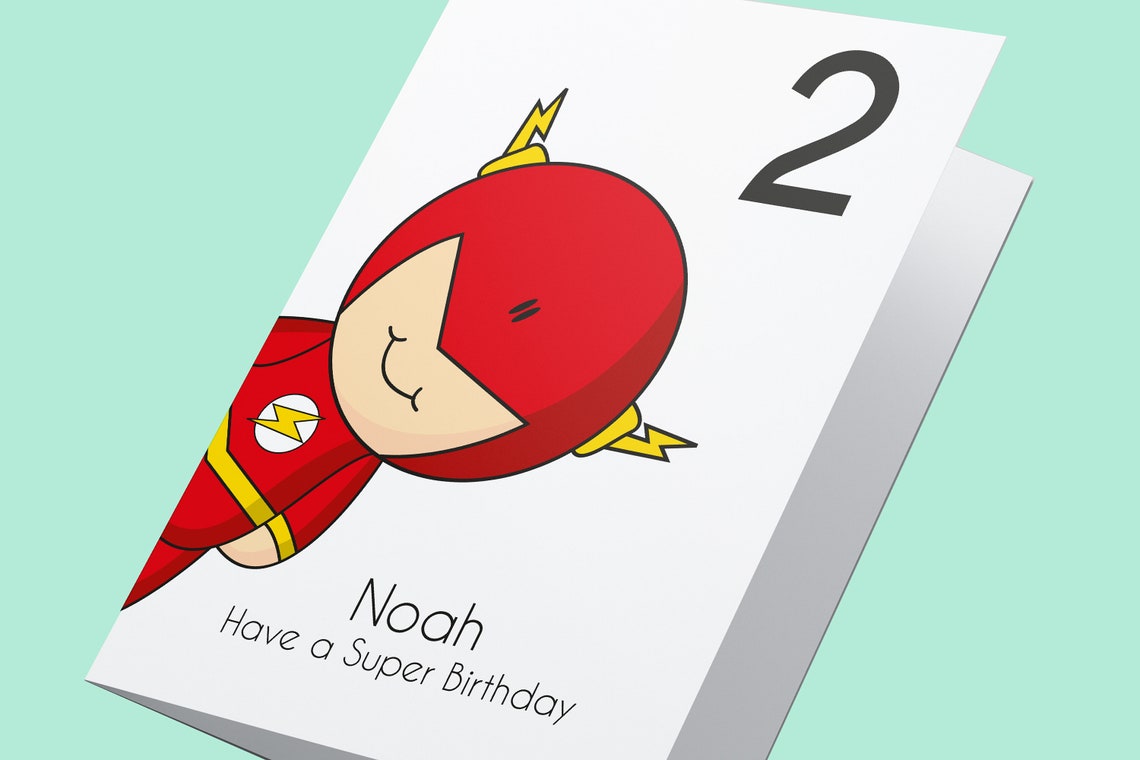 The Flash Birthday Card Boys Birthday Card Girls Birthday Etsy