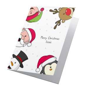 Volti di Natale! Biglietto di Natale personalizzato, Buon Natale, Biglietto di Natale per bambini, Buon Natale, Biglietto di Natale