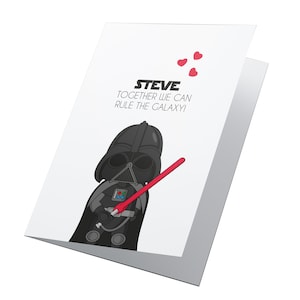 Juntos podemos gobernar la tarjeta de aniversario de Galaxy, tarjeta de aniversario personalizada de Star Wars, tarjeta de Star Wars, tarjeta de aniversario de Star Wars