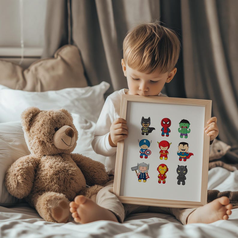 Superhero Print, Superhero Bedroom Art, Superhero Decor, Superhero Girls Bedroom, Superhero Boys Bedroom, NurseryPrint, Boys Bedroom Print, girls Bedroom Print, Batman Bedroom, Spiderman Bedroom, Iron Man Bedroom, Superhero bedroom design