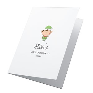 Tarjeta de Navidad Baby First, Tarjeta de Navidad Personalizada para Recién Nacidos, Tarjeta de Navidad para Bebé Nuevo, Primera Navidad del Nieto