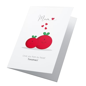Tomates! Carte personnalisée pour la fête des mères, carte maman, carte pour maman, fête des mères, carte fabuleuse de la fête des mères, Love Mum, carte Step Mum