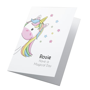 Biglietto di compleanno unicorno, biglietto di compleanno per ragazze, biglietto unicorno, biglietto personalizzato, biglietto per figlia, biglietto per lei, biglietto per bambini, unicorni