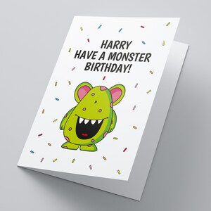 Carte personnalisée Monster Birthday, carte d’anniversaire, carte d’anniversaire des garçons, carte d’anniversaire des filles, carte monstre, carte de petit-fils, petits monstres