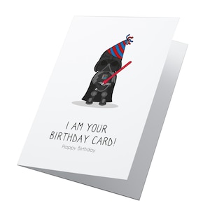 Jestem Twoją Kartką Urodzinową! Spersonalizowana Karta Urodzinowa Star Wars, Baby Yoda, Darth Vader, Spersonalizowana Karta, Karta Urodzinowa Star Wars