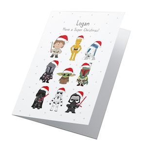 Star Wars! Biglietto di Natale personalizzato, Natale di Star Wars, Buon Natale, Biglietto di Natale per bambini, Buon Natale
