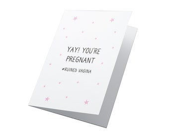 YAY Du bist schwanger! Neue Baby-Karte, neue Elternkarte, Schwangerschaft Karte, lustige Schwangerschaft Karte, personalisierte Karte, Baby-Karte, Erwartung Sendekarte