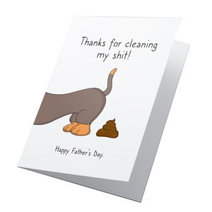 Nettoyage de la merde! Carte personnalisée de jour des pères, Doggy Dad Fathers Day, Happy Fathers Day, Funny Fathers Day, Stepdad Card, Dad Card