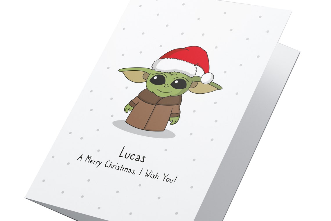 Baby Yoda Personalised Christmas Card Star Wars Christmas | Etsy