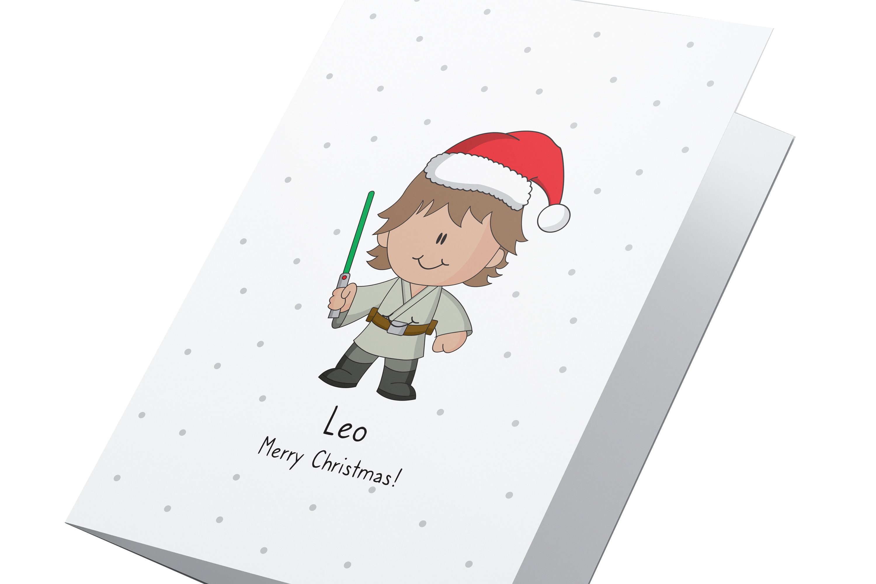 luke skywalker personalised star wars christmas card, star wars