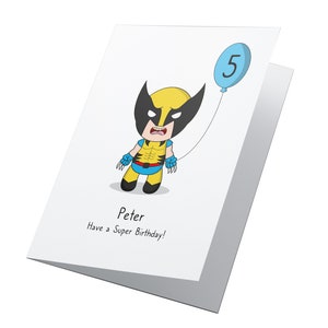 Gepersonaliseerde verjaardagskaart superheld, verjaardagskaart jongens, verjaardagskaart meisjes, superheldenkaart, gepersonaliseerde kaart