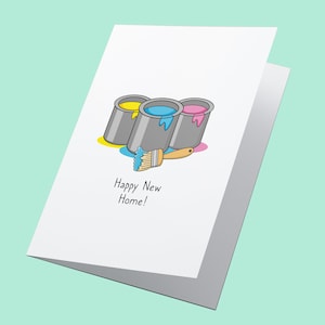 Paint Tin! Carte maison personnalisée, carte de félicitations, happy new home card, funny new home card, house warming card