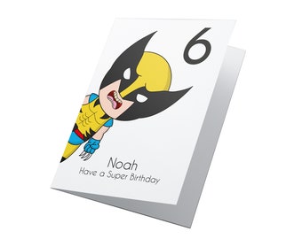 Personalised Superhero Birthday Card, Boys Birthday Card, Girls Birthday Card, Boy Superhero Card, Personalised Card, Girl Superhero Card