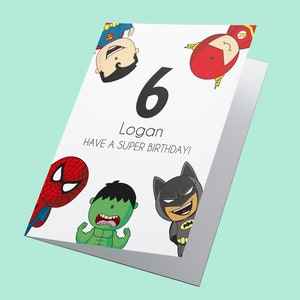 Superhero Personalised Birthday Card, Boys Birthday Card, Girls Birthday Card, Superhero Card, Personalised Card, Card for Son