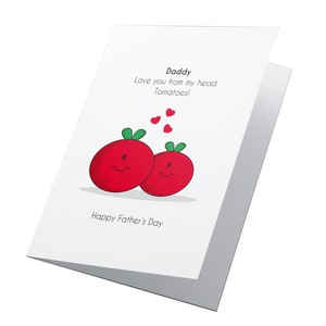 Tomates! Carte personnalisée de jour des pères, jour heureux de pères, jour drôle de pères, carte de beau-père, carte de papa, carte mignonne de jour de pères, 1er pères